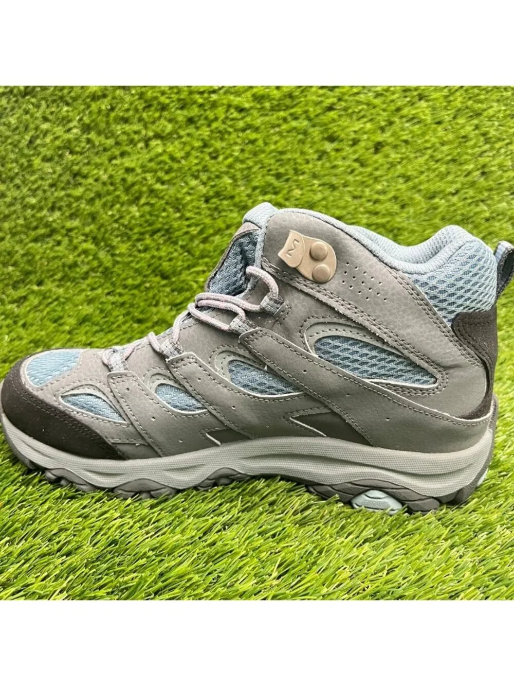 Merrell Moab 3 Mid Waterproof Boys Size 4.5Y Gray Blue Outdoor Hiking Boots